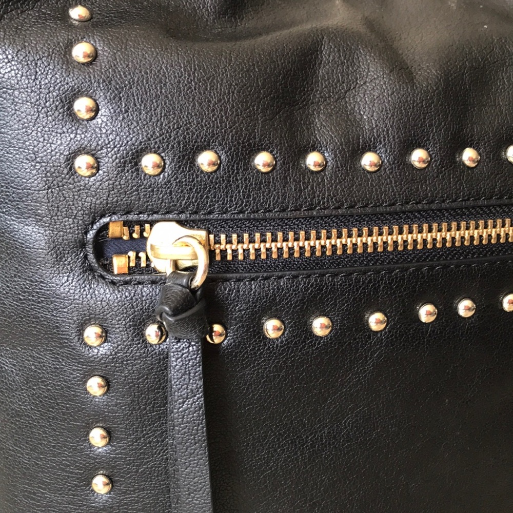 Cole Haan Studded Black Leather Bucket NWT - Picture 2 of 8